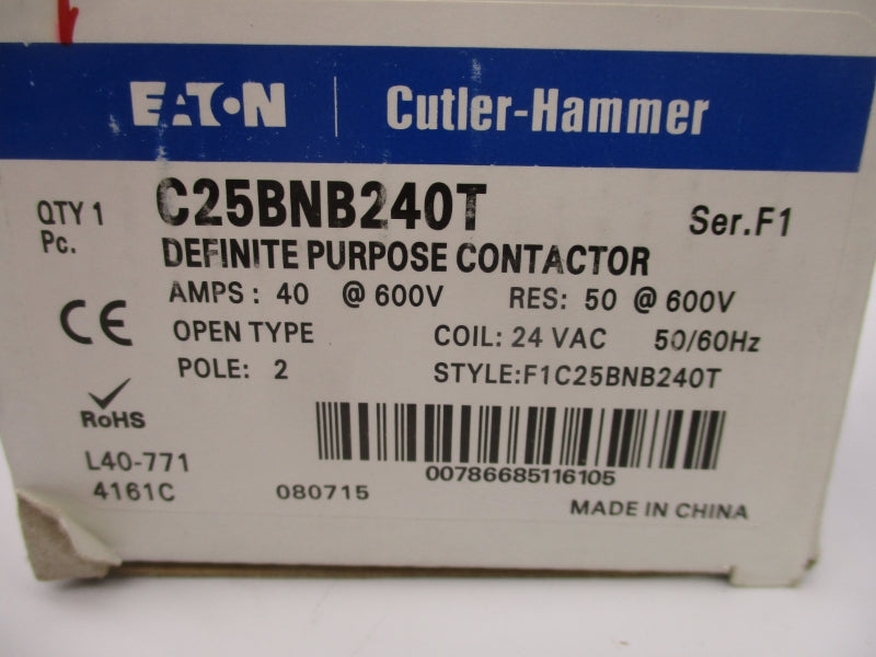 EATON C25BNB240T SER. F1 24VAC NSMP