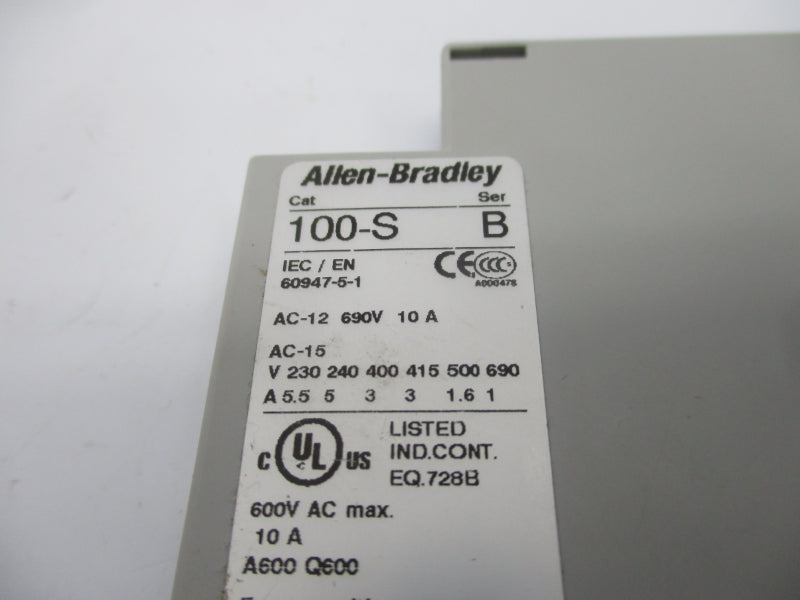ALLEN BRADLEY 100-SB10 SER. B 600VAC 10A NSNP