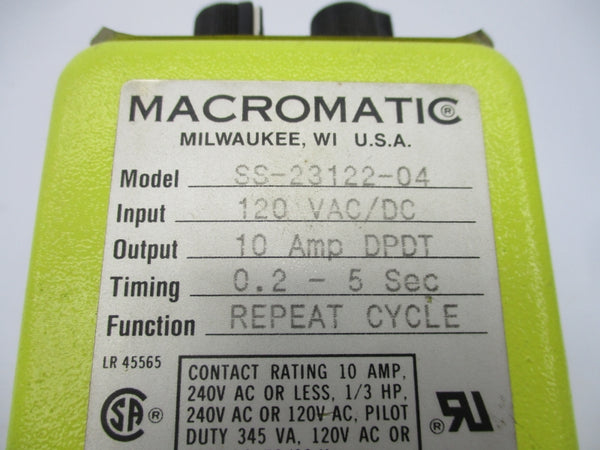 MACROMATIC SS-23122-04 120VAC/DC 0.2-5S UNMP