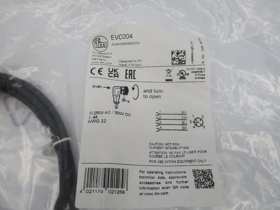 IFM EFECTOR ADOAH040MSS0002H04 EVC004 250VAC 4A NSMP
