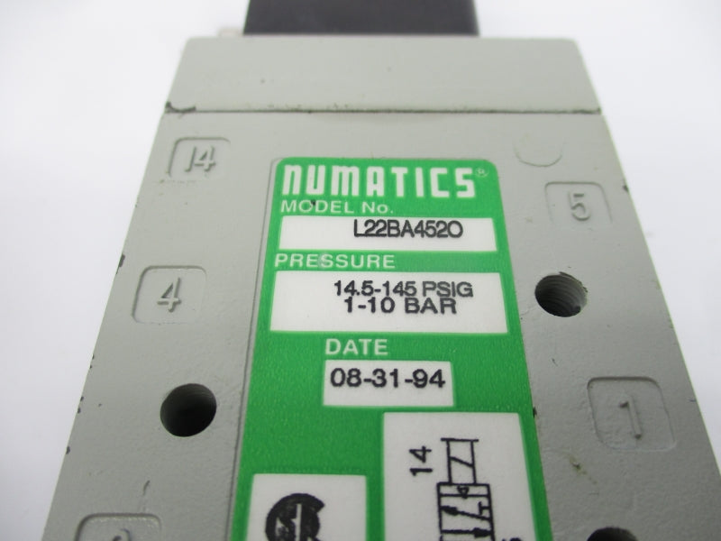 NUMATICS L22BA452O 110-120V 0.07A 14.5-145PSI NSNP