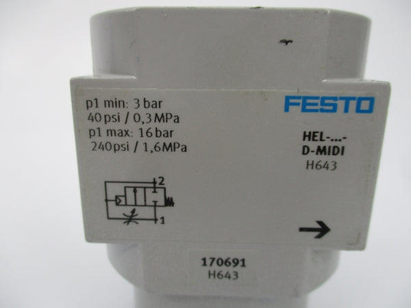 FESTO HEL-…-D-MIDI 170691 40-240PSI NSNP