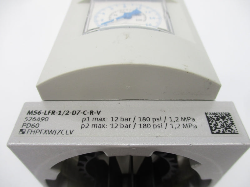 FESTO MS6-LFR-1/2-D7-C-R-V 526490 180PSI (AS PICTURED) NSNP