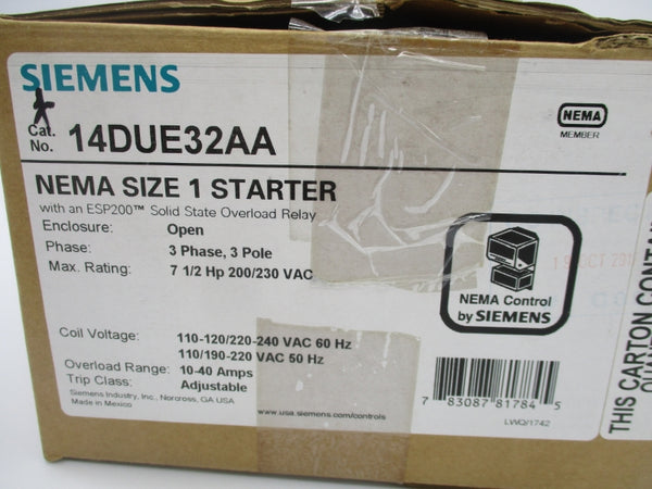 SIEMENS 14DUE32AA 240VAC NSMP