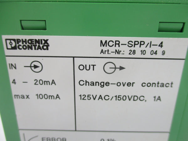 PHOENIX CONTACT MCR-SPP-I-4 2810049 125VAC 1A NSMP