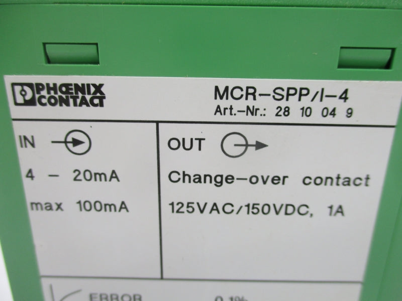 PHOENIX CONTACT MCR-SPP-I-4 2810049 125VAC 1A NSMP