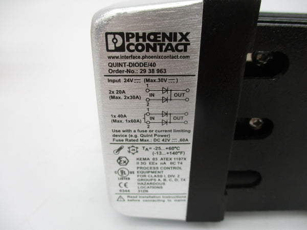PHOENIX CONTACT QUINT-DIODE/40 29 38 963 V/C:03 30V NSMP