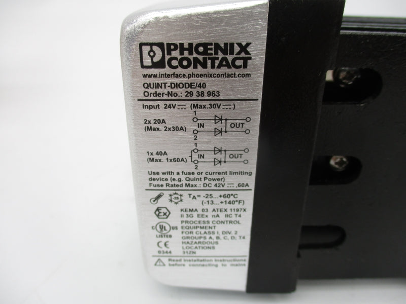 PHOENIX CONTACT QUINT-DIODE/40 29 38 963 V/C:03 30V NSMP