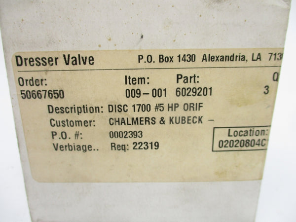 DRESSER VALVE 6029201 NSMP