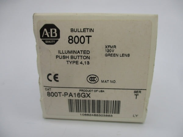ALLEN BRADLEY 800T-PA16GX SER. T 120V (WH) NSMP
