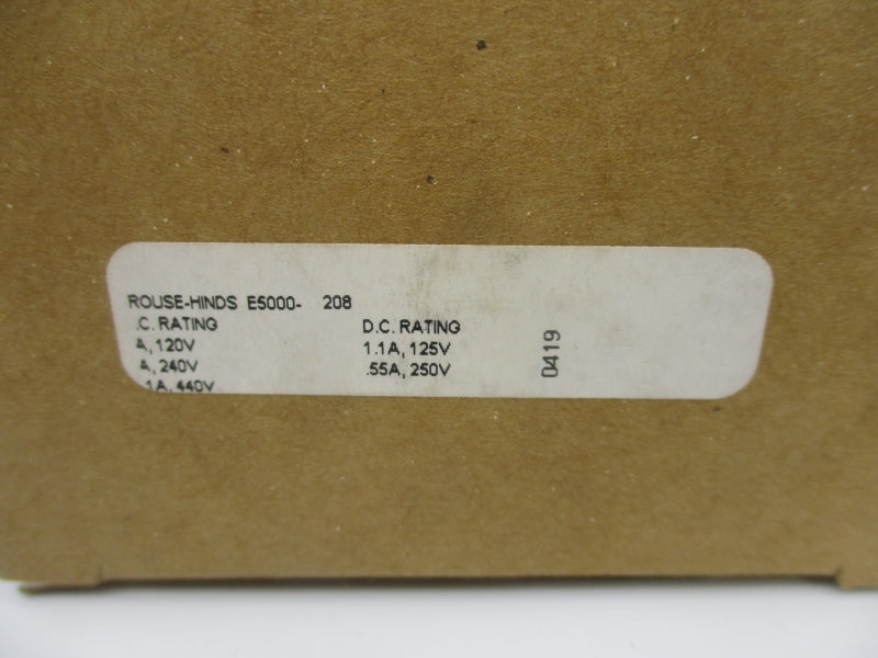 CROUSE HINDS E5000-208 440V 1.1A NSMP
