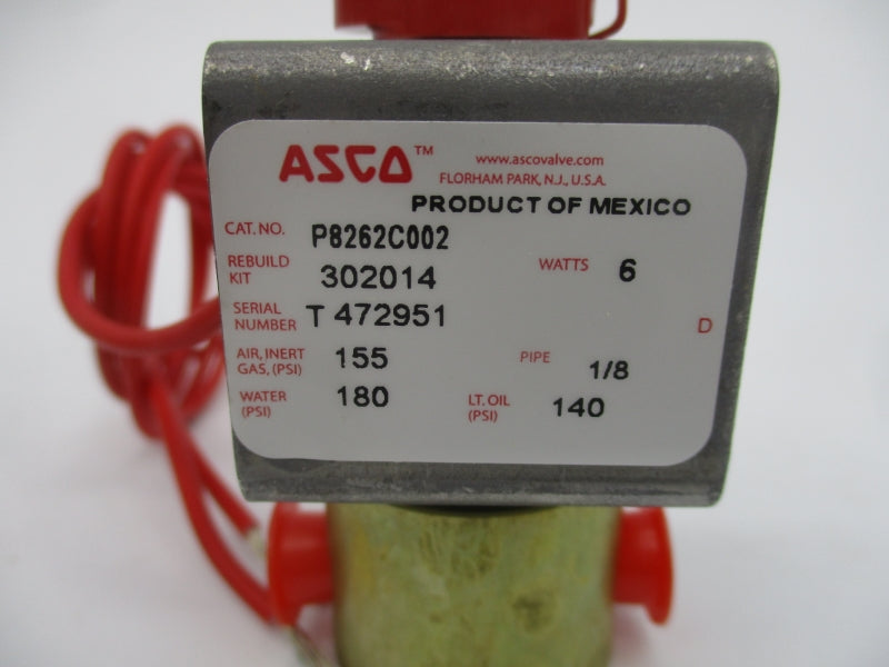 ASCO P8262C002 110/120V 180PSI 1/8" NSMP