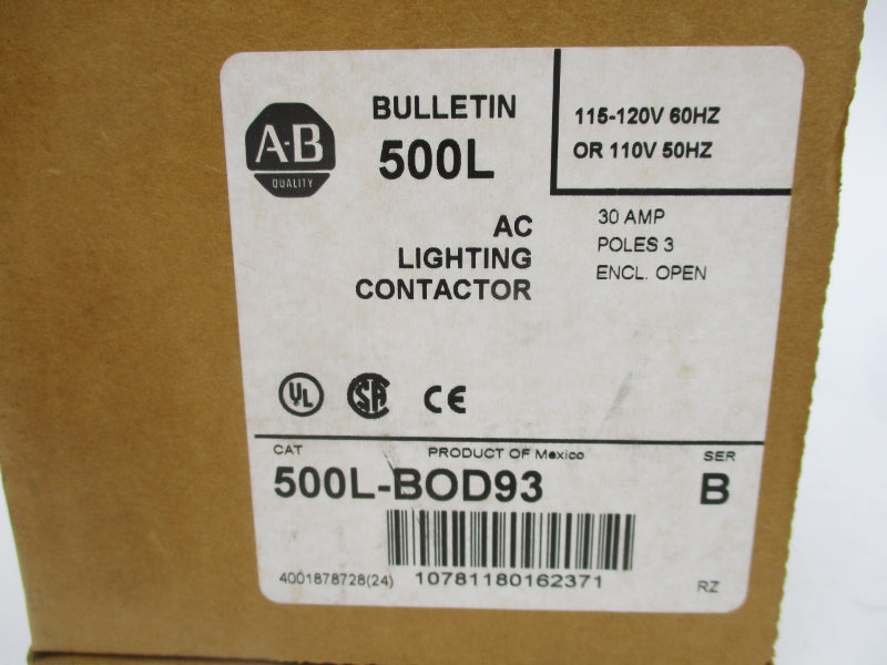 INDUSTRIAL SPARE PART 500L-BOD93 SER. B 110/115-120V 30A (BR/WH) NSMP