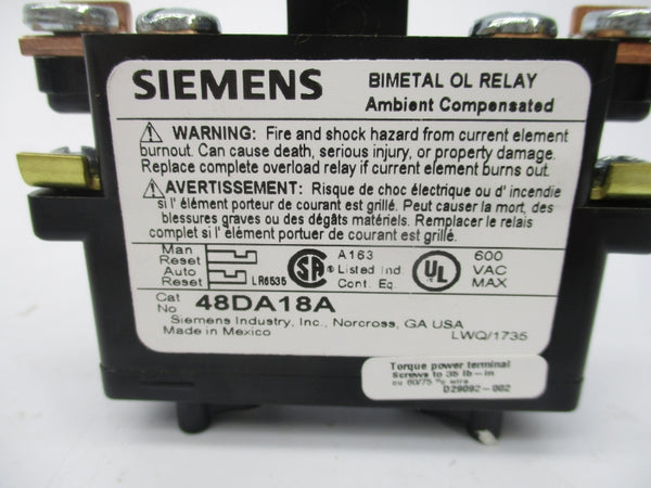 SIEMENS 48DA18A 600VAC NSMP