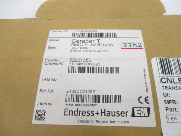 ENDRESS+HAUSER PMC131-A22F1V6N 11-30VDC -15-15PSI NSMP