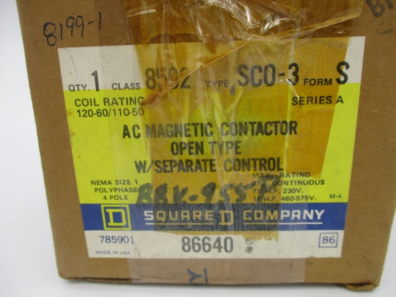 SQUARE D 8502SCO3 SER. A 110/120V NSMP