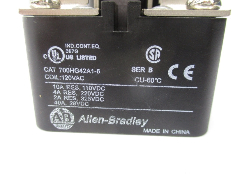 ALLEN BRADLEY 700HG42A1-6 SER. B 120VAC 40A (WH) NSMP