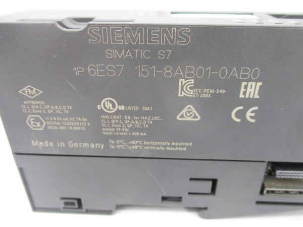 SIEMENS 6ES7 151-8AB01-0AB0 24VDC NSNP
