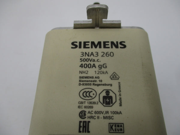 SIEMENS 3NA3 260 500VAC 400A NSNP