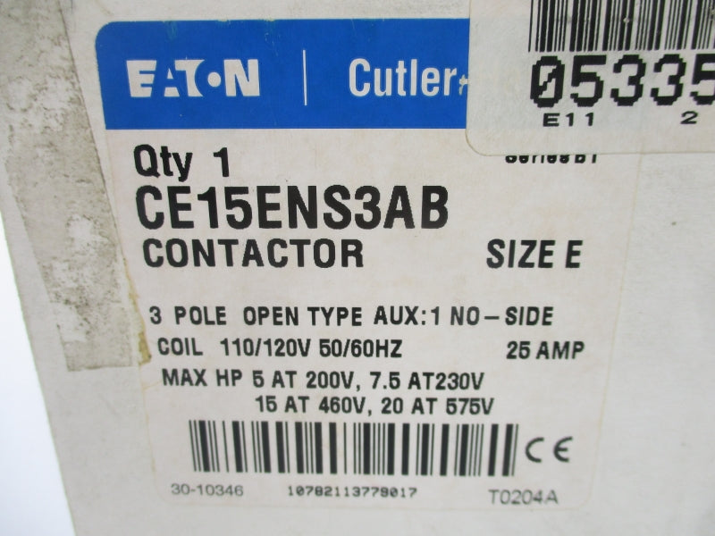 EATON CE15ENS3AB SER. B1 110/120V 25A NSMP