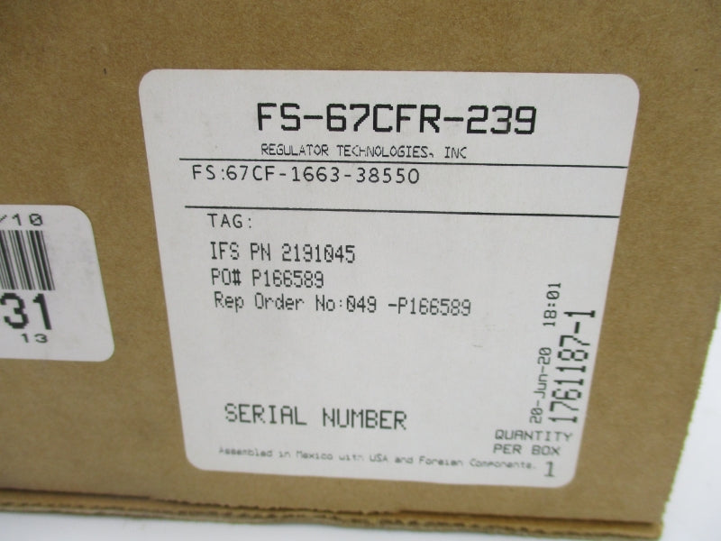 FISHER FS-67CFR-239 250PSI NSMP