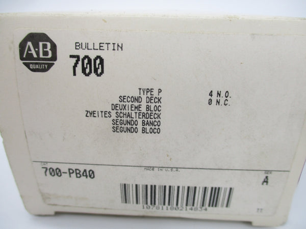 ALLEN BRADLEY 700-PB40 SER. A (WH) NSMP
