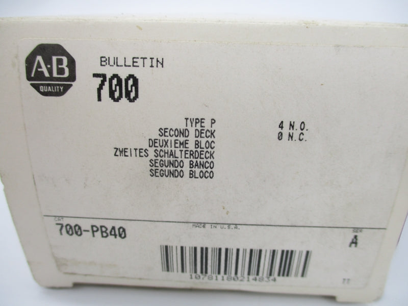 ALLEN BRADLEY 700-PB40 SER. A (WH) NSMP