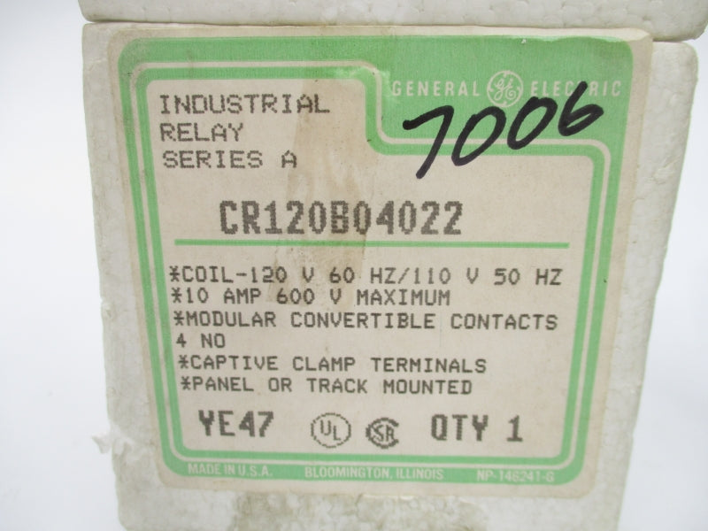 GENERAL ELECTRIC CR120B04022 SER. A 110/120V NSMP