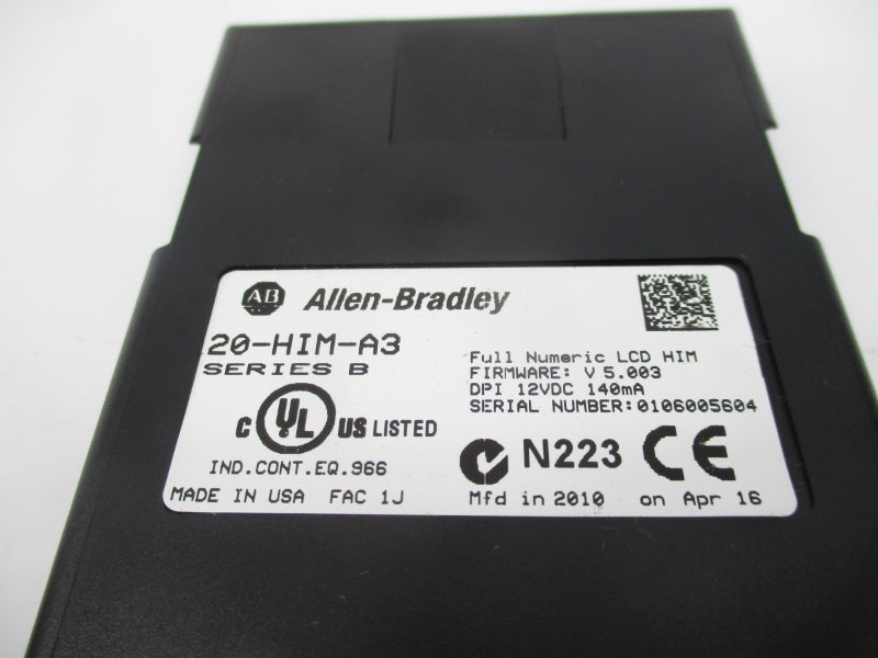 ALLEN BRADLEY 20-HIM-A3 SER. B F/W 5.003 12VDC NSNP