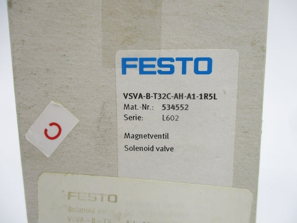 FESTO VSVA-B-T32C-AH-A1-1R5L 534552 24V 145PSI NSMP