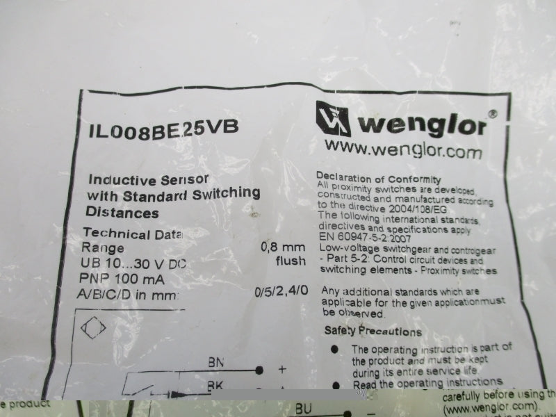 WENGLOR IL008BE25VB 10-30VDC NSMP