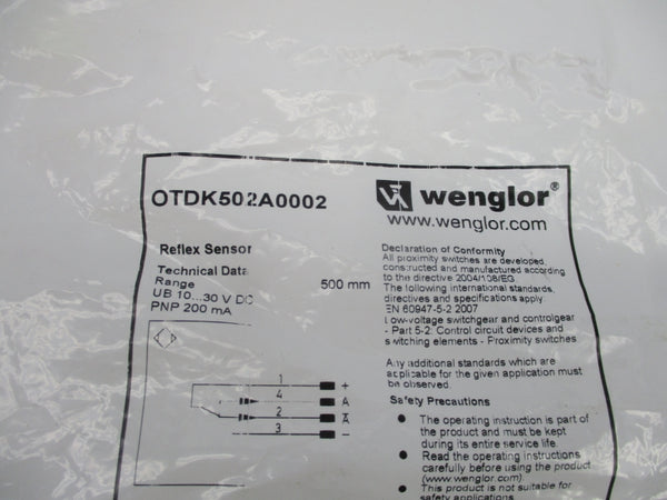 WENGLOR OTDK502A0002 10-30VDC NSMP