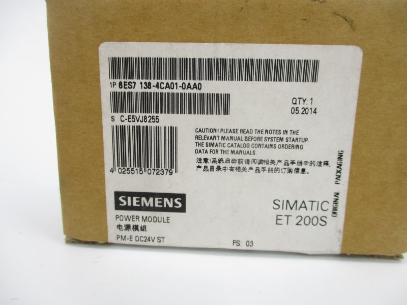 SIEMENS 6ES7 138-4CA01-0AA0 24VDC NSMP