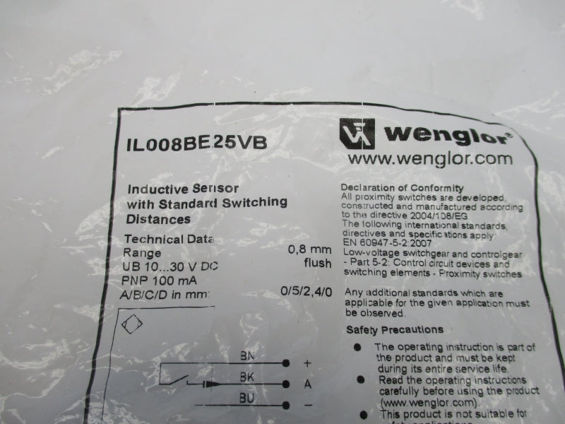 WENGLOR IL008BE25VB 10-30VDC NSMP