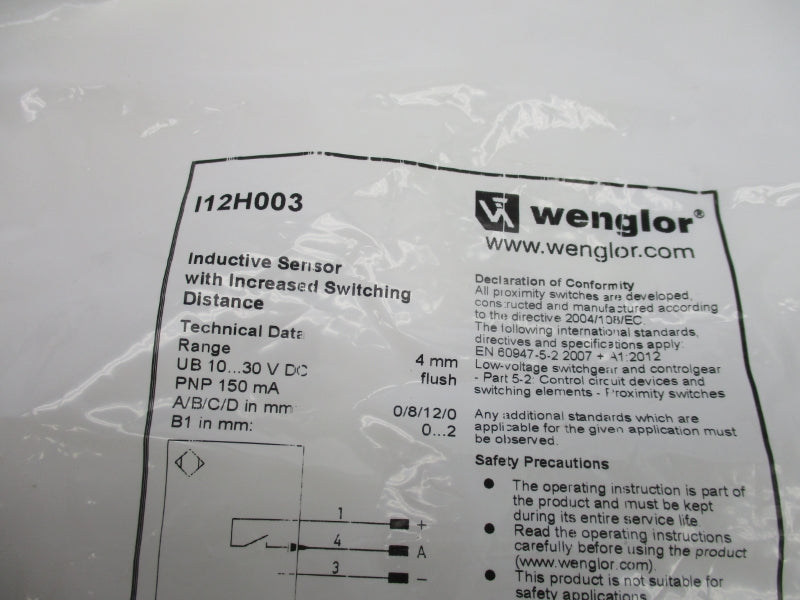 WENGLOR I12H003 10-30VDC NSMP
