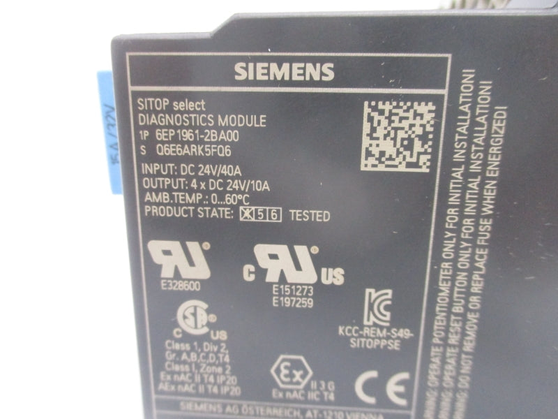 SIEMENS 6EP1961-2BA00 24VDC 40A NSMP