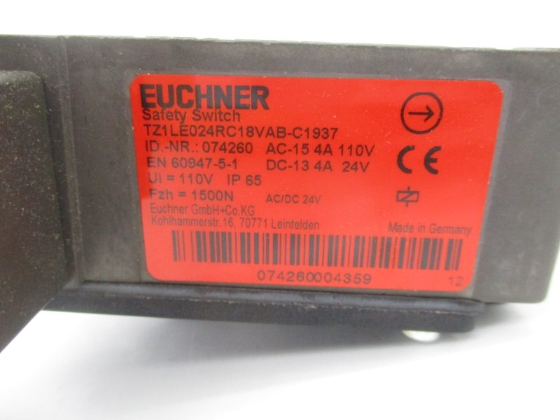 EUCHNER TZ1LE024RC18VAB-C1937 110VAC 4A NSMP