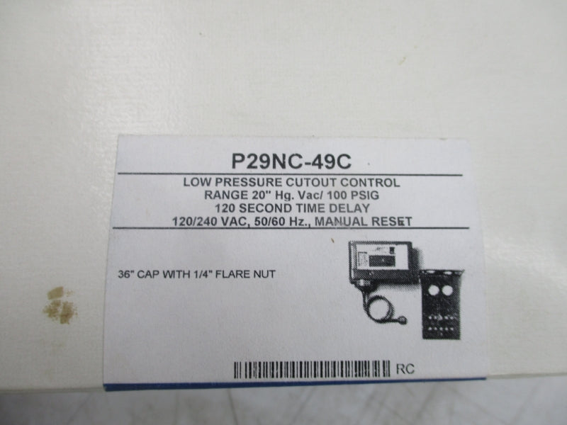 JOHNSON CONTROLS P29NC-49C 120/240VAC 100PSI 120S NSMP