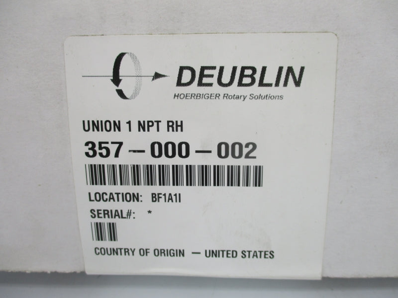 DEUBLIN 357-000-002 1" NSFS