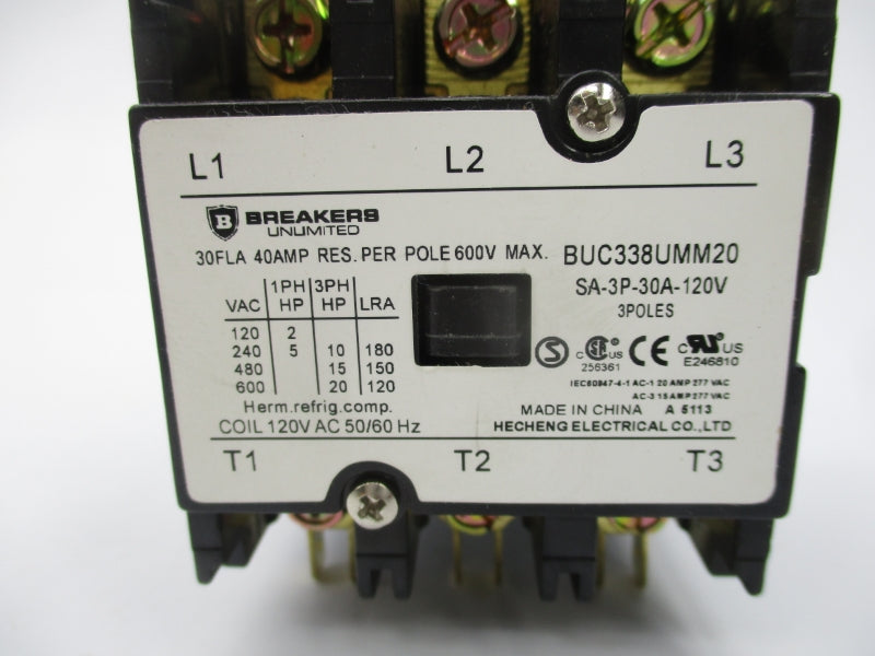 BREAKERS UNLIMITED BUC338UMM20 120VAC 30A NSMP