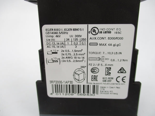 SIEMENS 3RP2005-1AP30 240VAC 4A NSMP