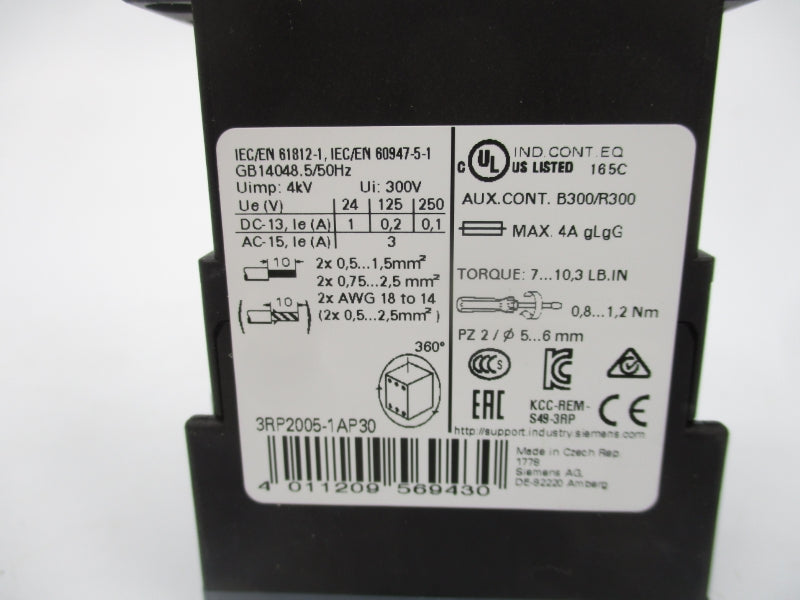 SIEMENS 3RP2005-1AP30 240VAC 4A NSMP