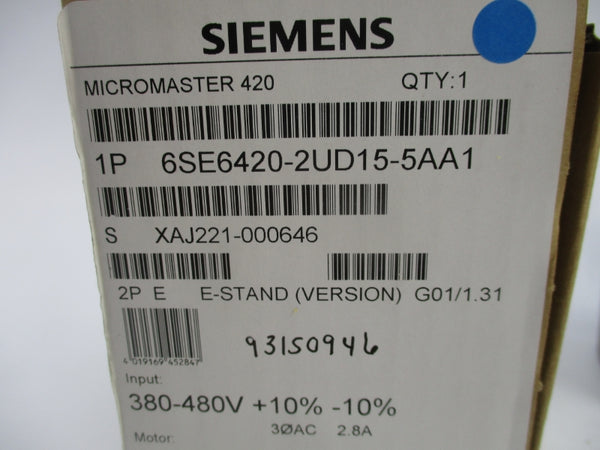SIEMENS 6SE6420-2UD15-5AA1 NSMP