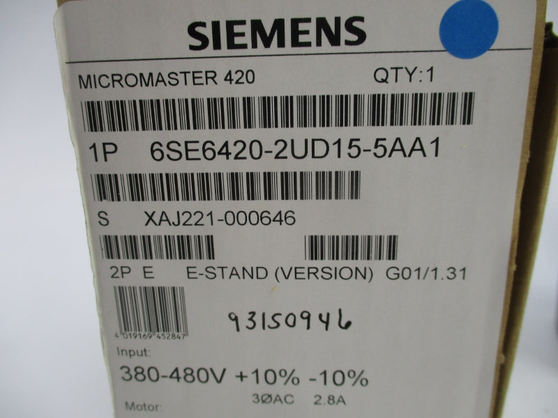 SIEMENS 6SE6420-2UD15-5AA1 NSMP