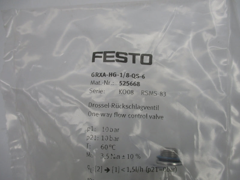 FESTO GRXA-HG-1/8-QS-6 NSMP