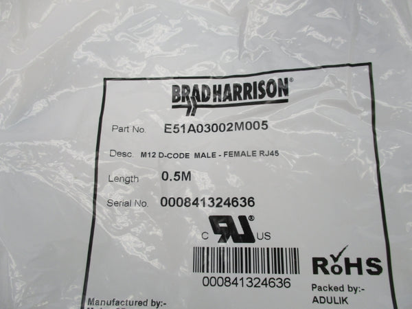 BRAD HARRISON E51A03002M005 0.5M NSMP