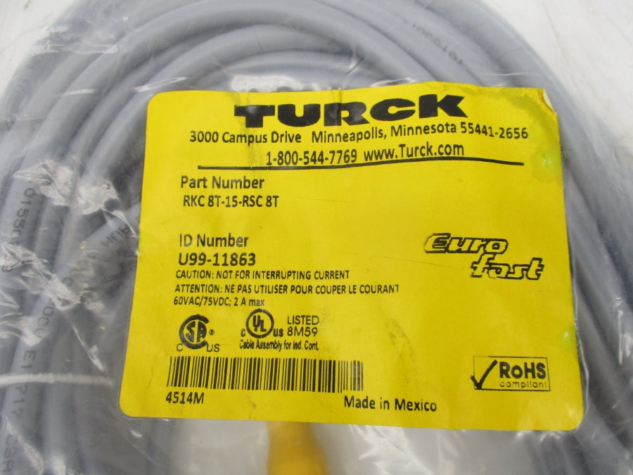 TURCK RKC8T-15-RSC8T U99-11863 60VAC 2A NSMP
