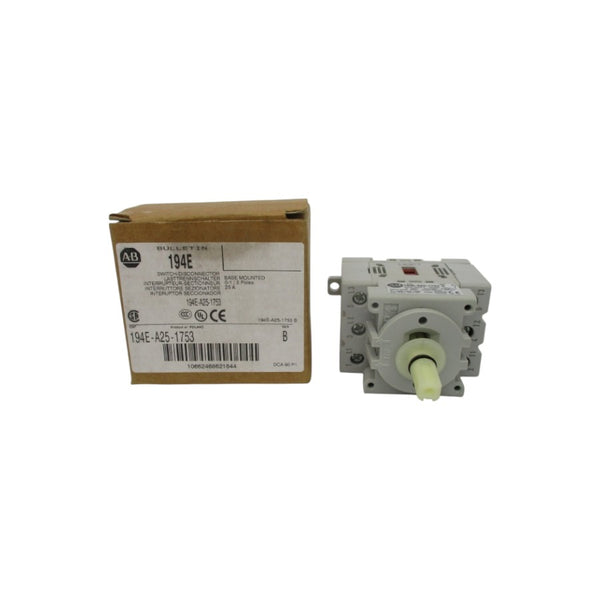 ALLEN BRADLEY 194E-A25-1753 SER. B 600V 25A (BR/WH) NSMP