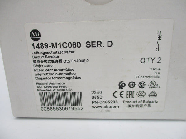ALLEN BRADLEY 1489-M1C060 SER. D 277VAC 6A NSMP