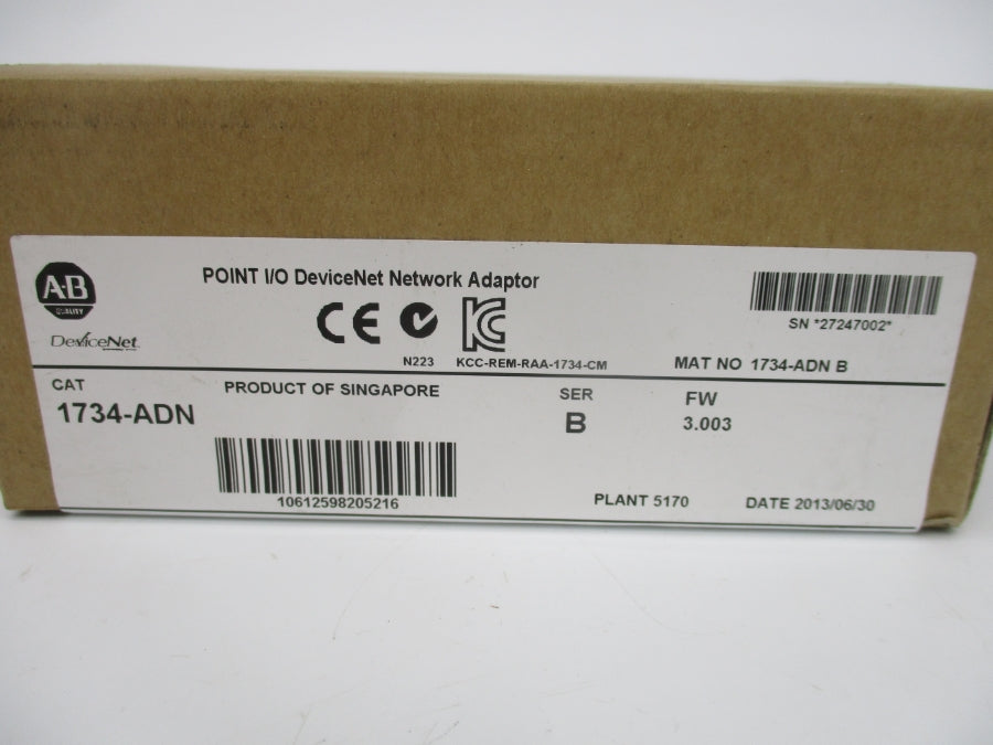 INDUSTRIAL SPARE PART 1734-ADN SER. B F/W 3.003 DATE: 2014 NSFS